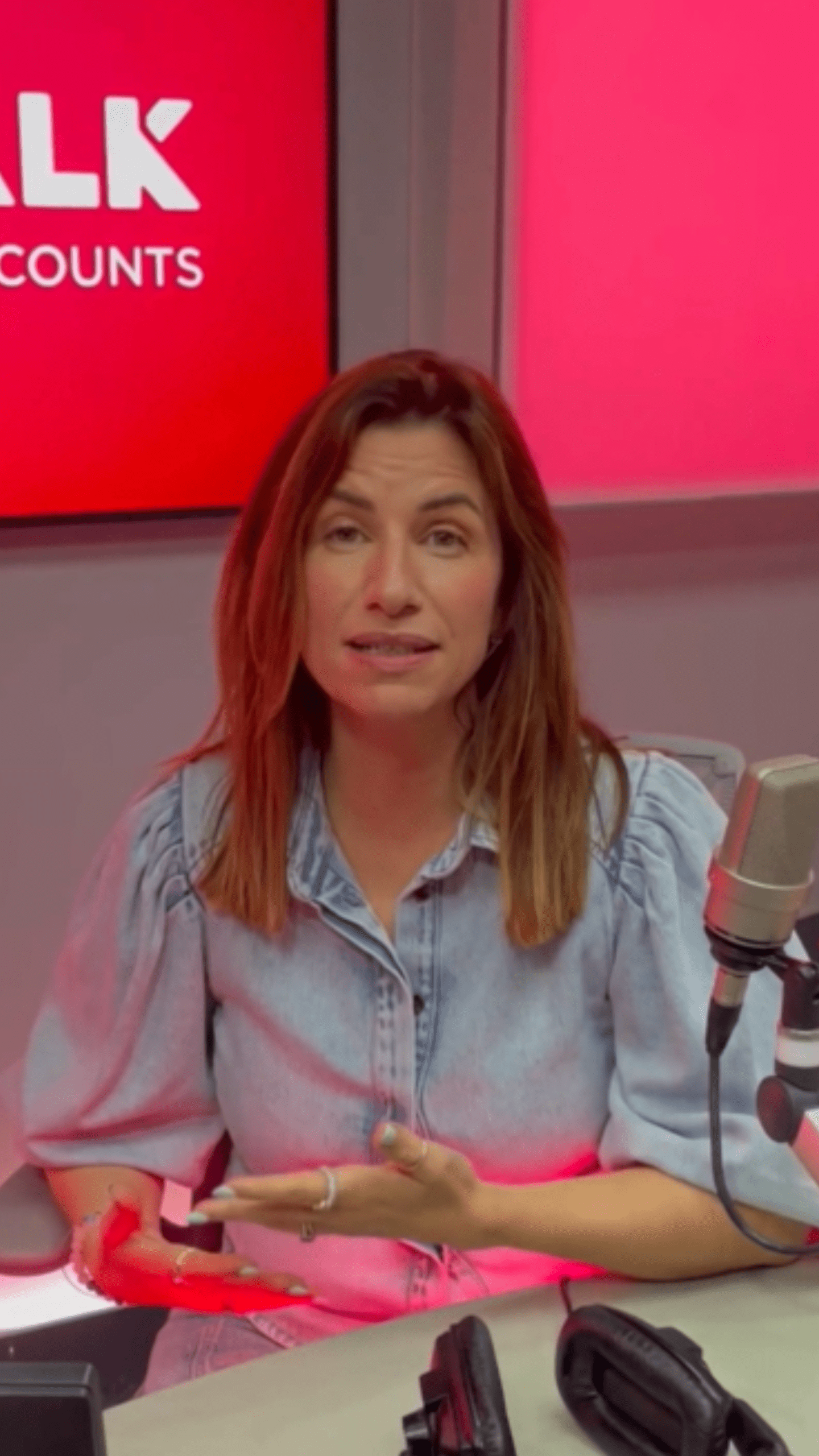 Clare McKenna presenting a radio show.